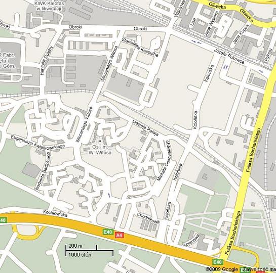 Katowice Mapa Osiedla Witosa